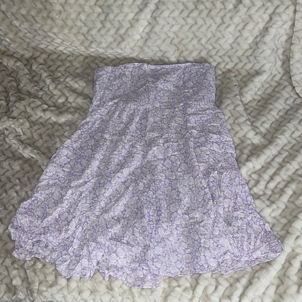 once upon a skirt purple strapless dress
